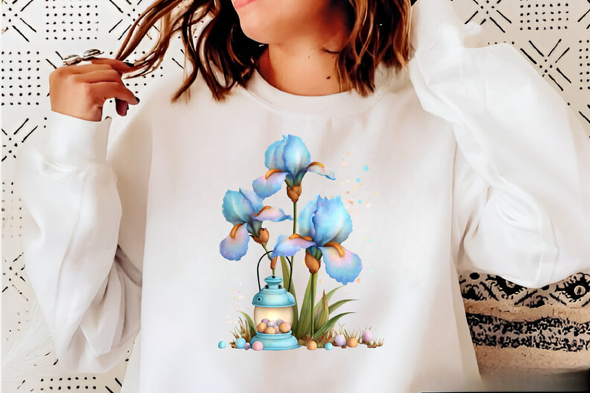 Whimsical Blue Flowers Spring Clipar, an Illustration by SVGArt (Photo 7 of 9)