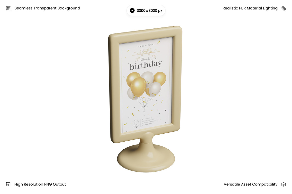 Birthday Card Display Stand 3D, an Object 3D Model by Wencory (Photo 2 of 2)