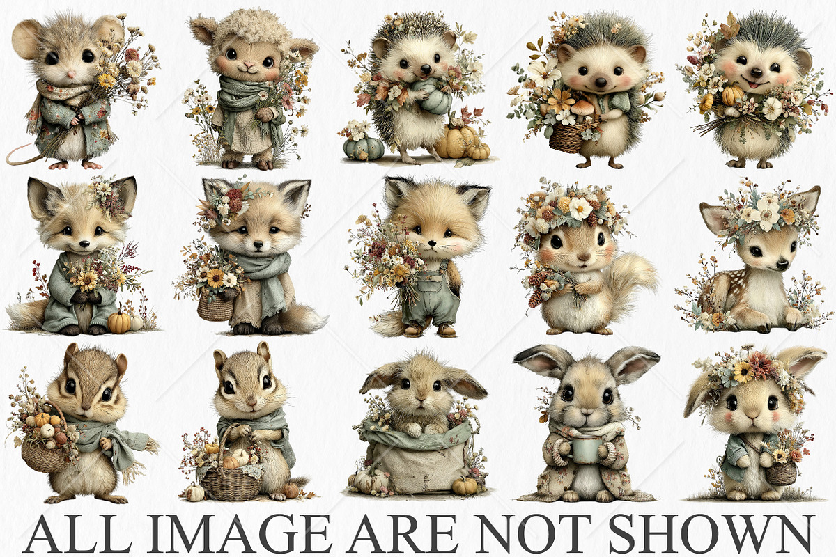 Whimsical Fall Autumn Animals PNG, a Seasonal Illustration by Canvas Craft (Photo 4 of 10)