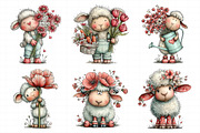 Whimsical Spring Sheep Clipart PNG, an Illustration by Daily.Designs (Thumbnail 6 of 8)