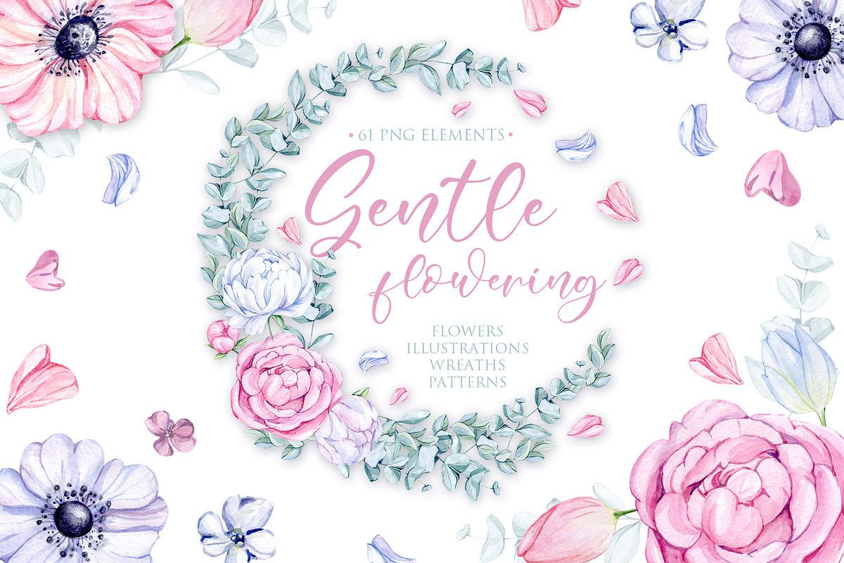 Watercolor Gentle Pastel Flowering, an Illustration by S_ARTLOVE (Photo 1 of 7)