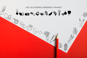 Vegetables Doodles - Dingbats Font