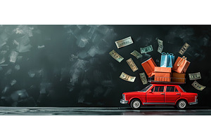 Toy Car with Shopping Bags and, a Business Photo by piter.goskov