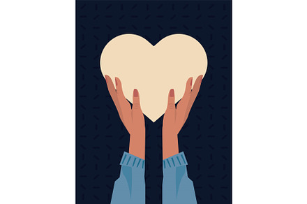hands lifting heart, a Person Illustration by studiogstock