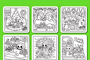 Spooky Christmas Coloring Pages, a Seasonal Illustration by Coco Bloom (Thumbnail 5 of 6)