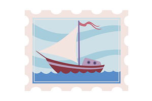 Postage stamp, icon. Hand, an Illustration by Things for designers