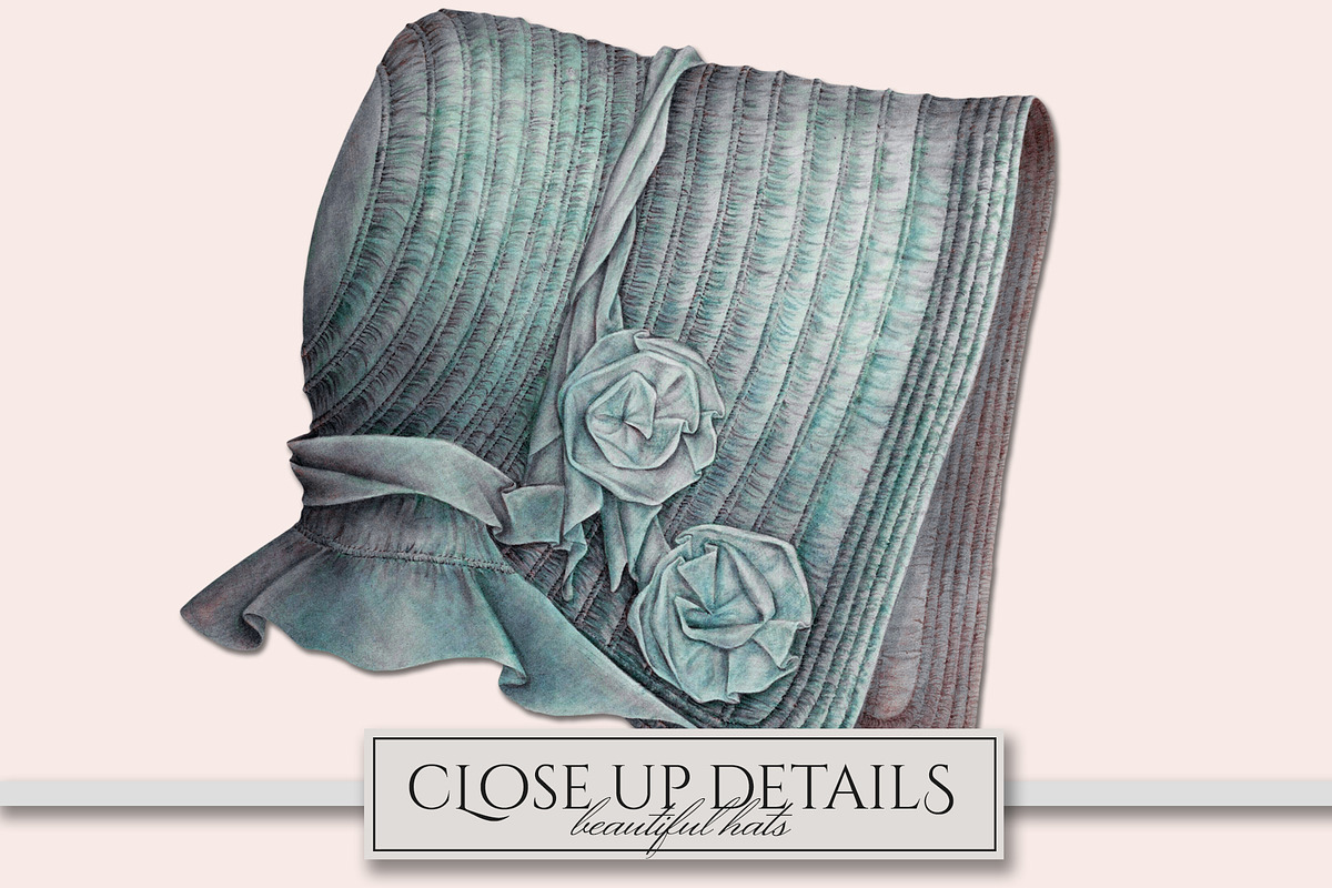 Vintage Bonnet & Hat Clipart, an Illustration by Secret Helper (Photo 7 of 9)