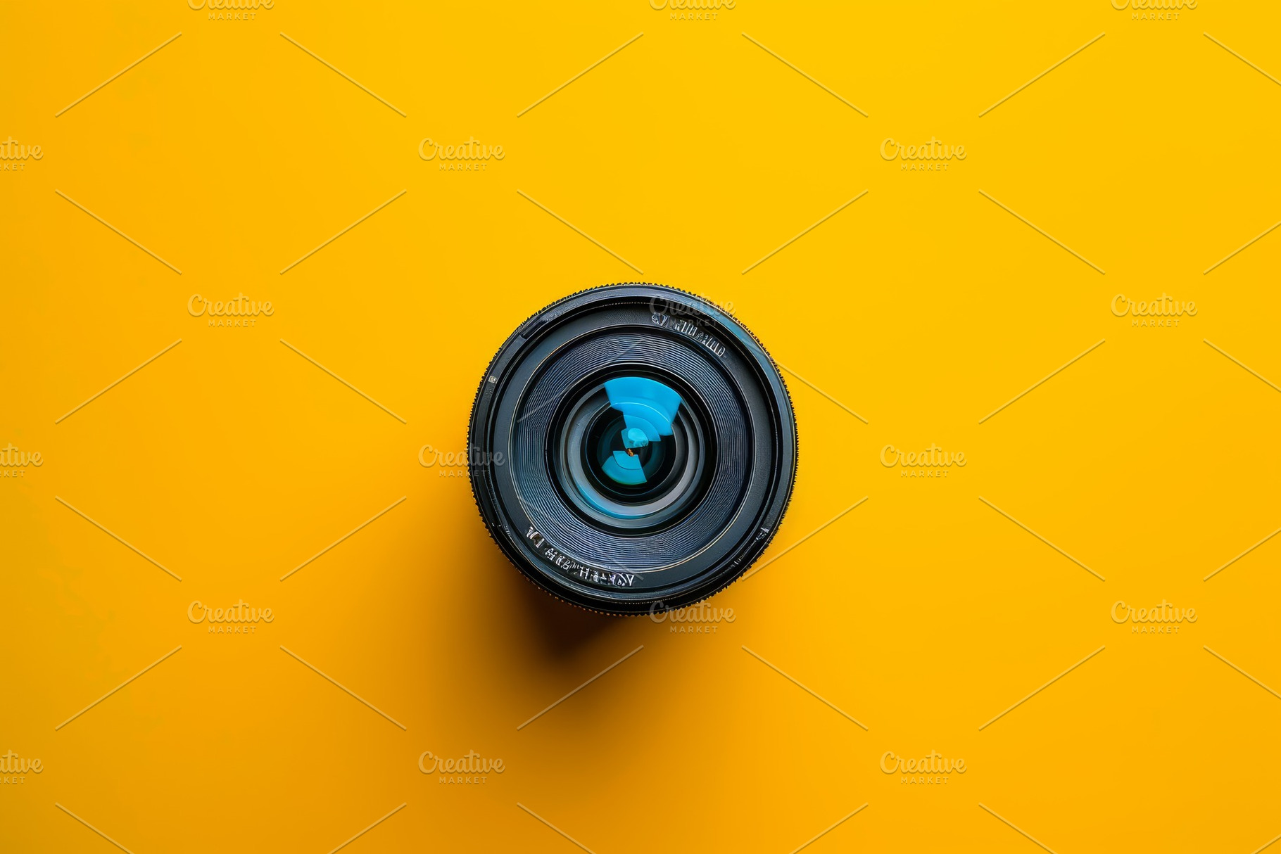 The camera lens is centered against, a Photo by Tanuart