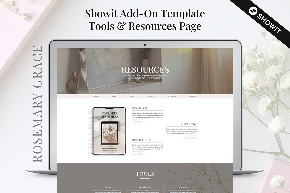 Showit Resources Page Template, a Landing Page Template by Zhillmatic (Photo 1 of 7)