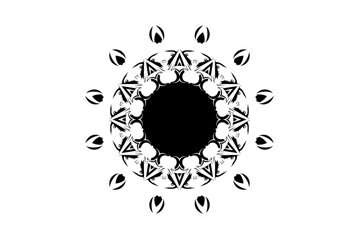 Black and White Mandala Patterns Set, a Decorative Illustration by NJ Himel (Photo 64 of 101)