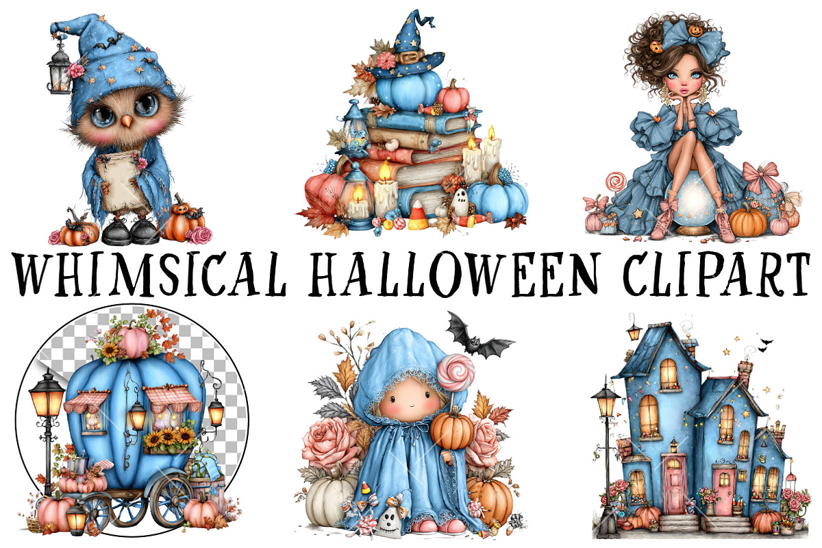 Whimsical Halloween Clipart, a Seasonal Illustration by OK Design (Photo 2 of 6)