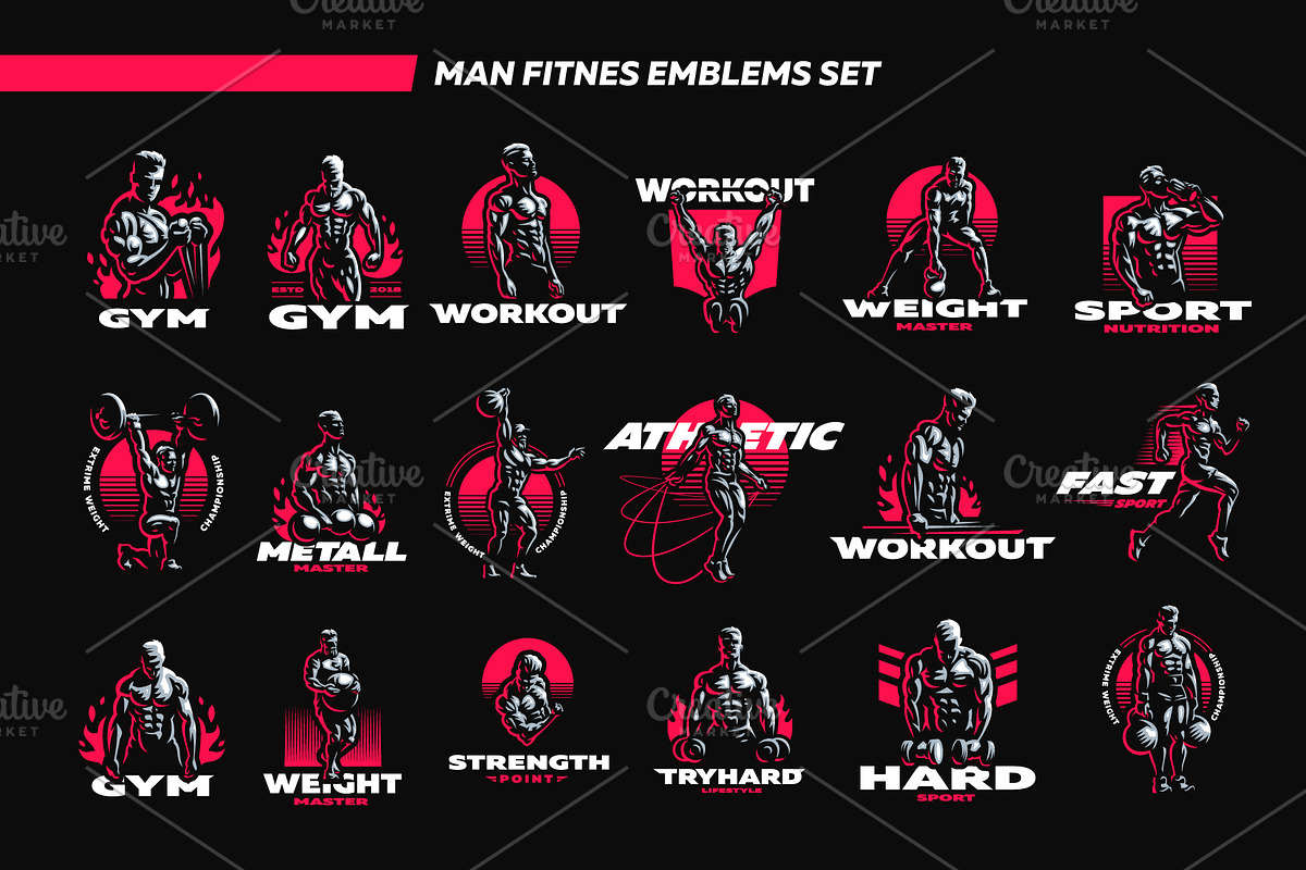 Sporty and athletic man., a Healthcare Illustration by Masterlevsha (Photo 1 of 4)