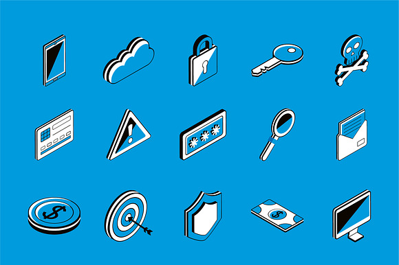 Isometric Cyber Security Icons preview 2