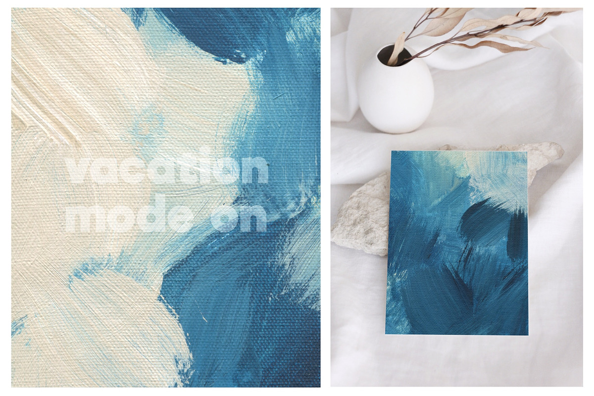 Blue Acrylic Brush Strokes Canvases, a Texture Graphic by Helga Wigandt (Photo 6 of 7)