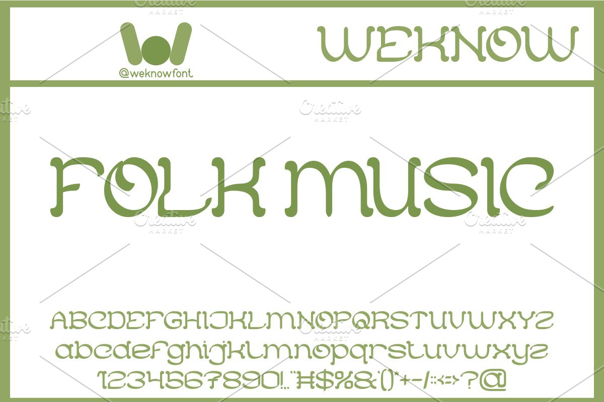 Folk Music font, a Font by weknow (Photo 1 of 8)