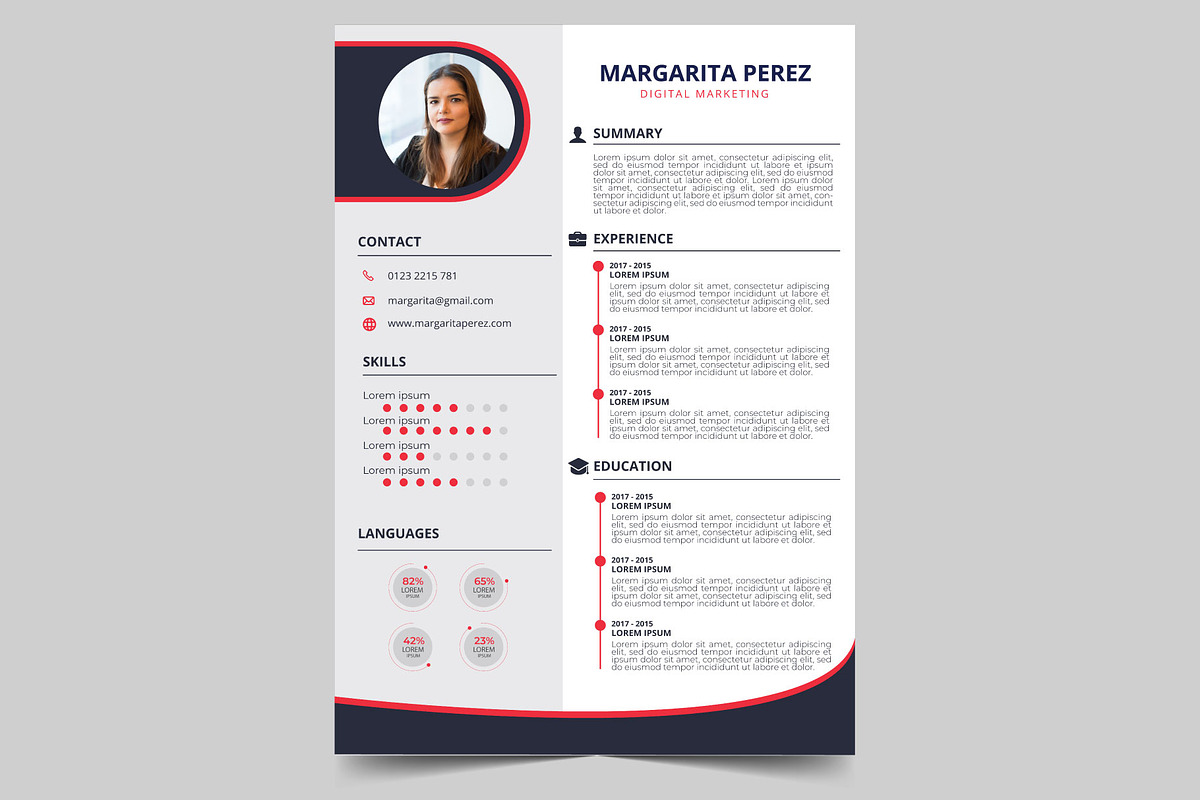 Professional Resume/ CV Template, a Resume Template by Visual Designs