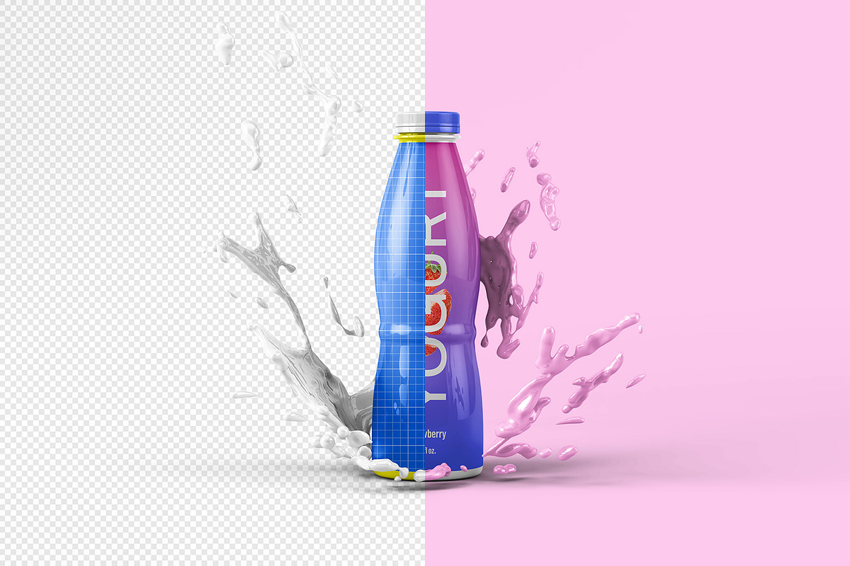 Bottle with Splash Mockup - 7 Views, a Packaging Mockup by Illusiongraphic (Photo 19 of 25)