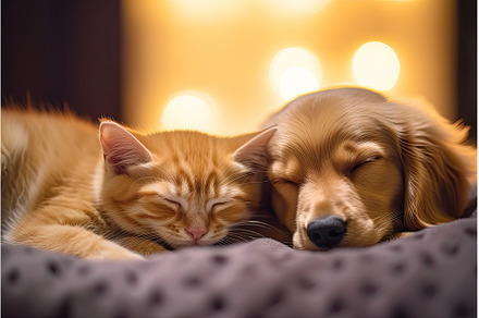 Cute kitten and puppy, an Animal Photo by Neirfy