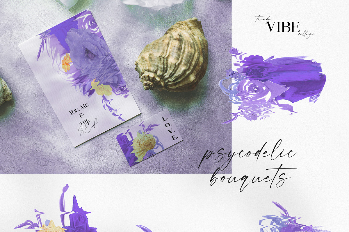Vibe - purple psychedelic collage, an Object Illustration by Olga Koelsch (Photo 10 of 13)