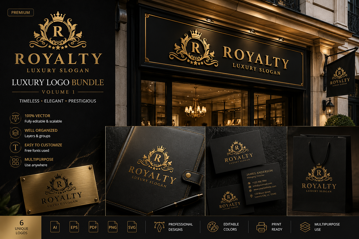 Royal Luxury Heraldic Logo Bundle, a Branding & Logo Template by Design_Planet (Photo 4 of 4)