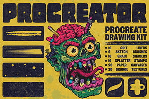 Procreator – Procreate Drawing Kit, a Brush Add-On by PeeperDesignStudio