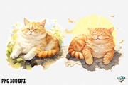 Summer Fat Cat Watercolor, an Illustration by Gemstone (Thumbnail 8 of 12)