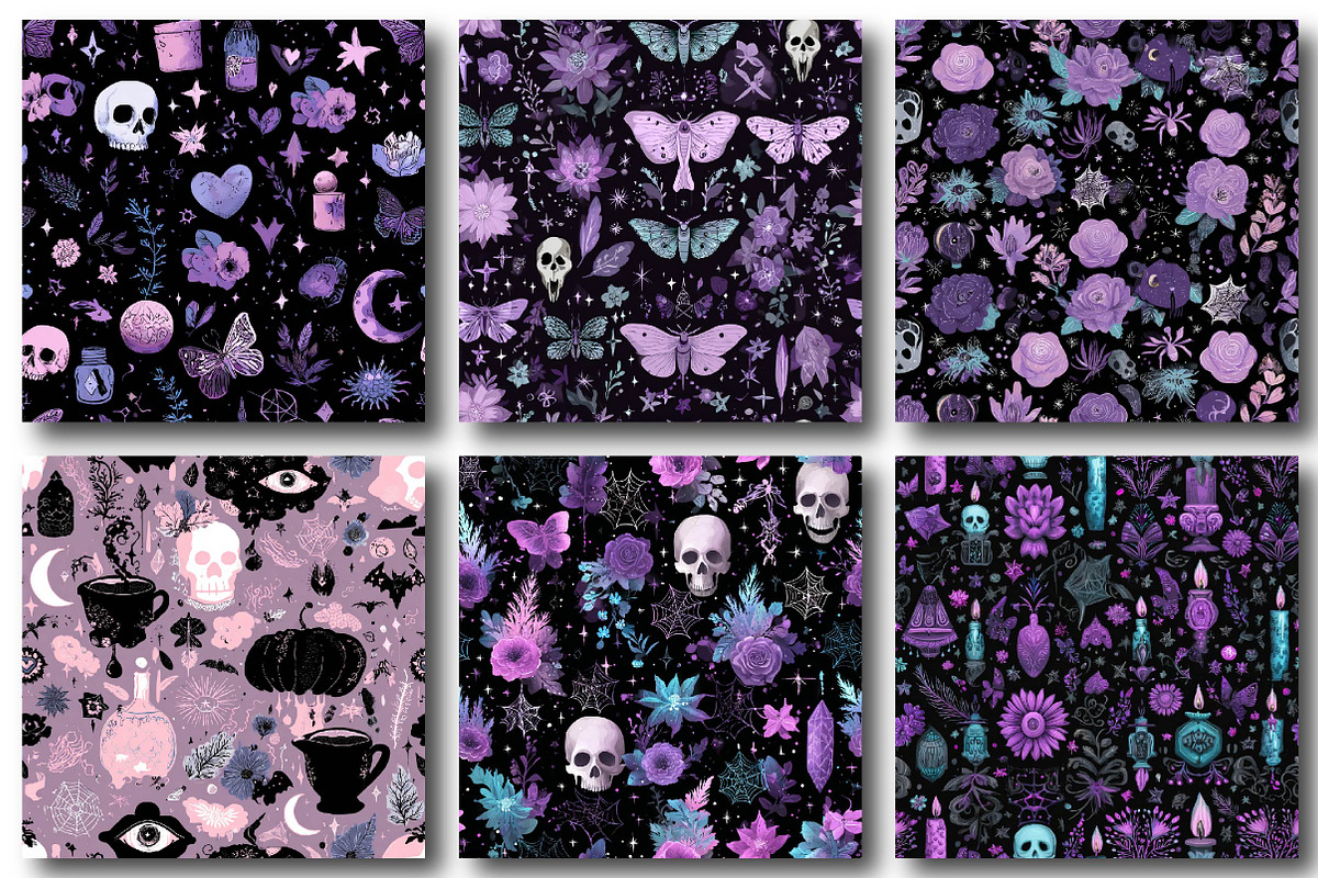 Spooky Beauty Seamless Digital Paper, a Texture Illustration by DreamPrint404 (Photo 2 of 4)