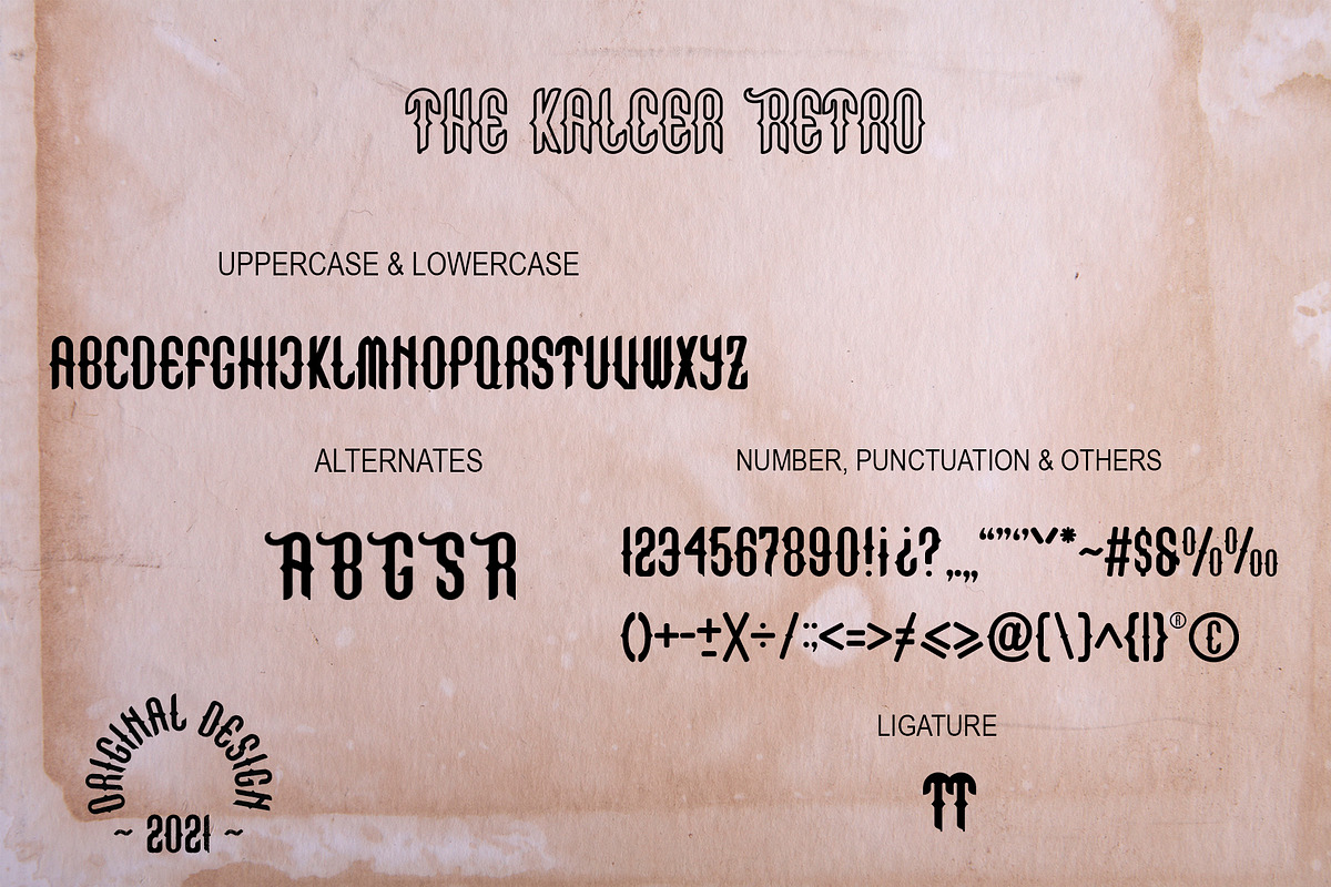 The Kalcer Retro Font, a Blackletter Font by made_by_nope (Photo 3 of 6)
