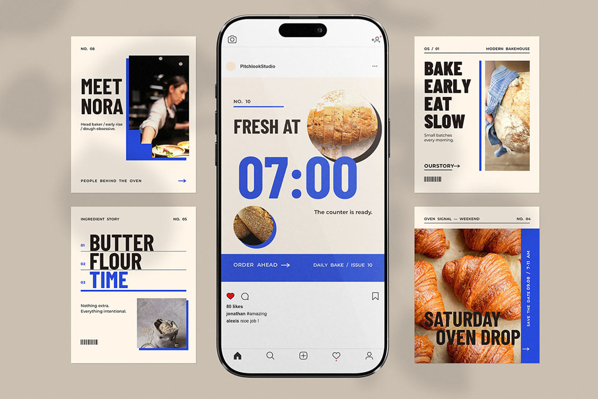 Modern Bakery Instagram Post, a Social Media Template by Pitchlook.Studio (Photo 3 of 3)