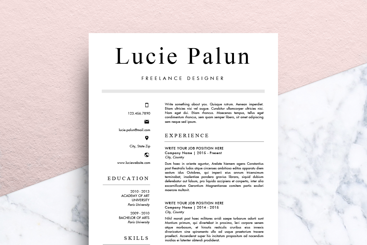 Modern CV (MS Word) | Lucie, a Resume Template by Priiiiiiiiiiiiiint ! (Photo 1 of 2)