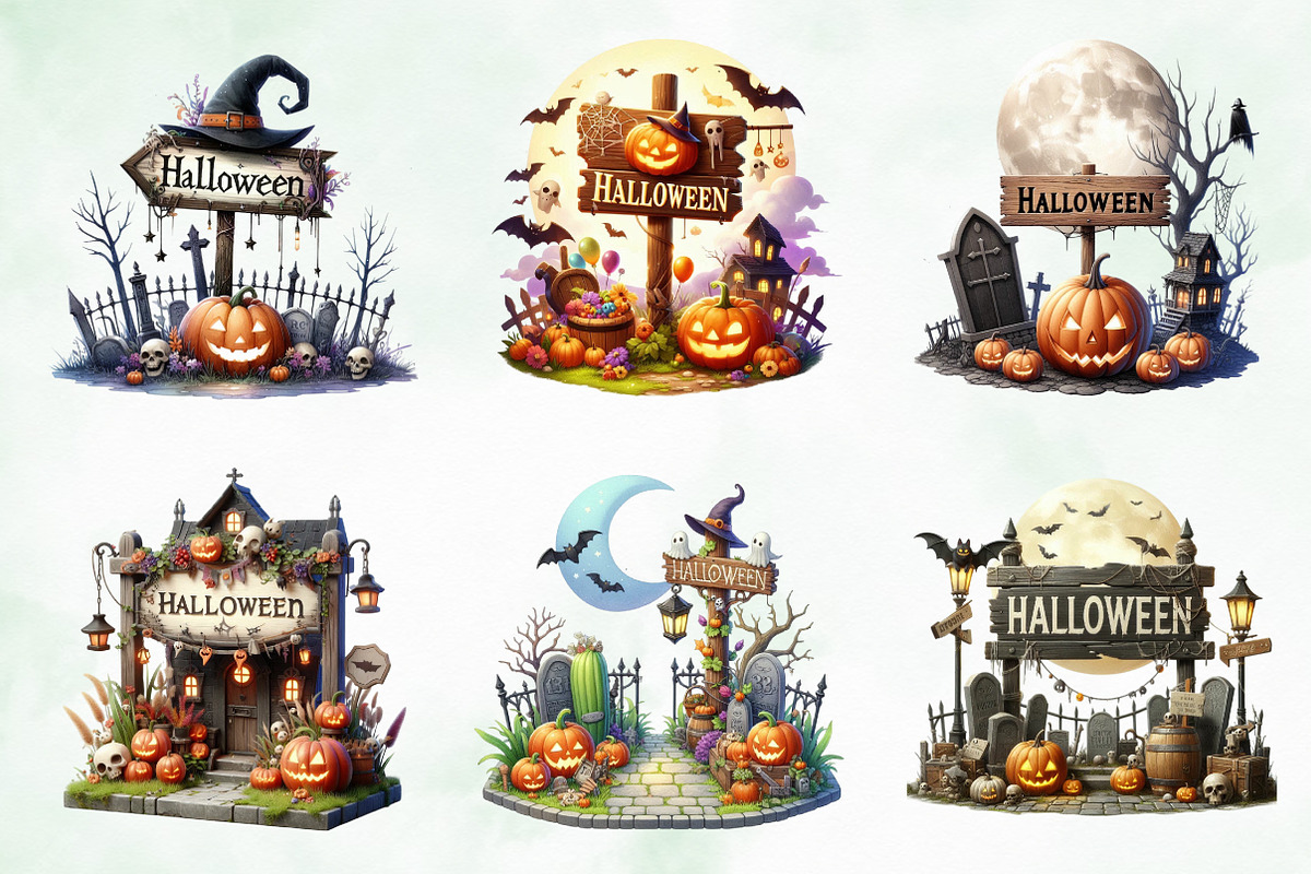 Halloween Sign Board Sublimation Png, an Illustration by Creative Art (Photo 2 of 4)