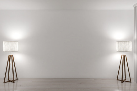 Two lamps and empty wall, an Architecture Photo by Pozitivo