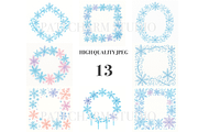 Snowflake Border Clipart Set, a Decorative Illustration by Pati Charm Studio (Thumbnail 3 of 8)
