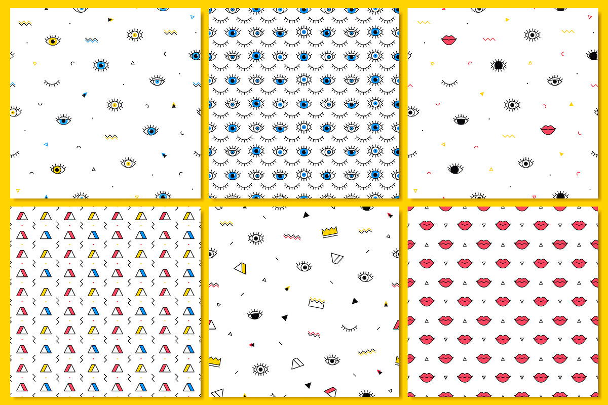 Weird Eyes Seamless Patterns Set, a Pattern Graphic by Krolja (Photo 3 of 6)