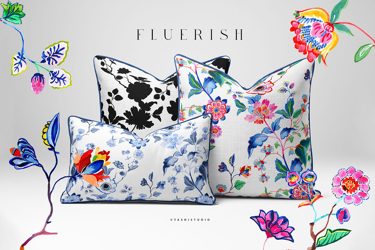 Fluerish seamless Patterns & Motifs, a Pattern Graphic by Pink Linen (Photo 1 of 10)