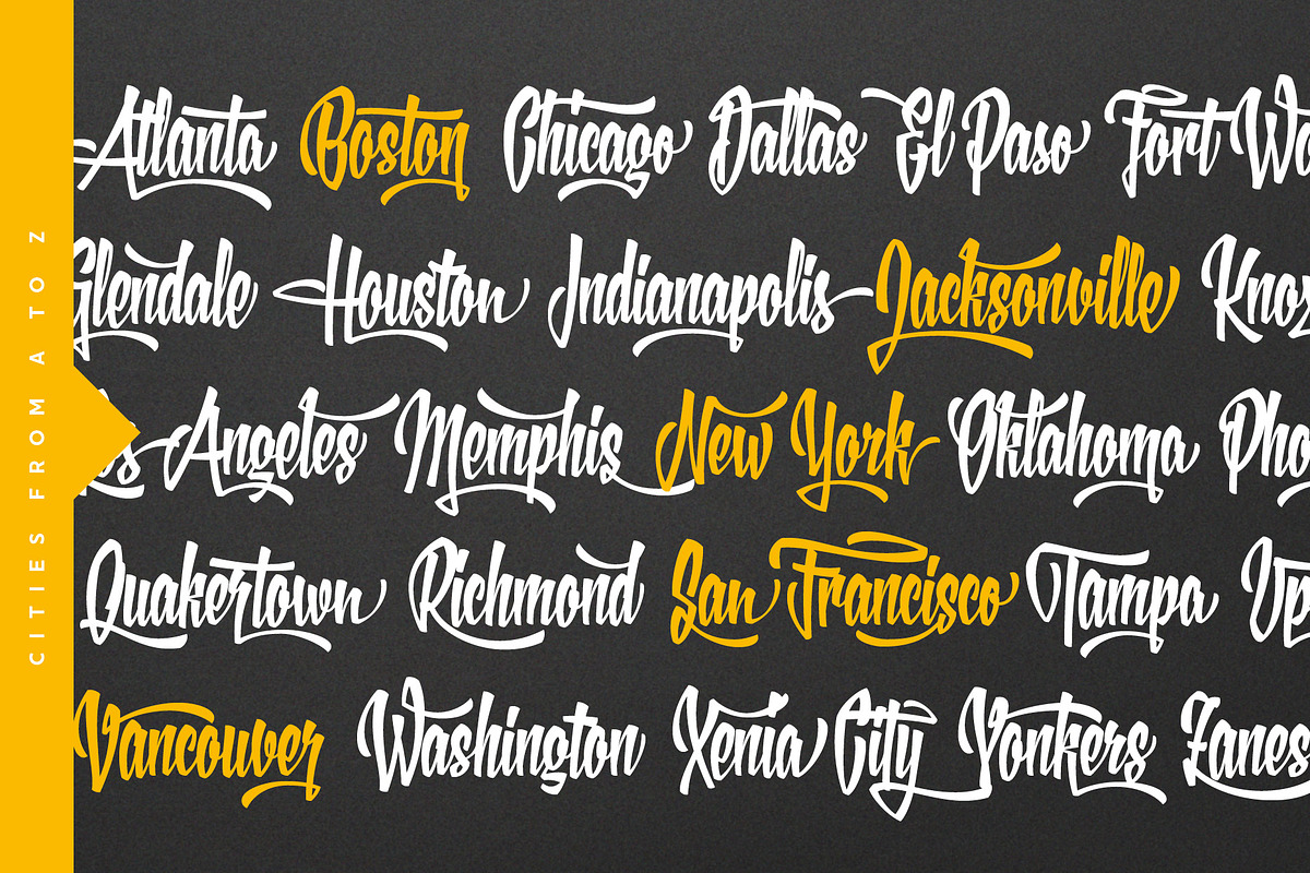 XXII Yeah Script, a Script Font by Doubletwo Studios (Photo 11 of 12)