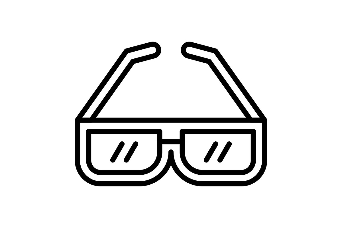 3d Glasses Line Icon, an Icon by Pexelpy