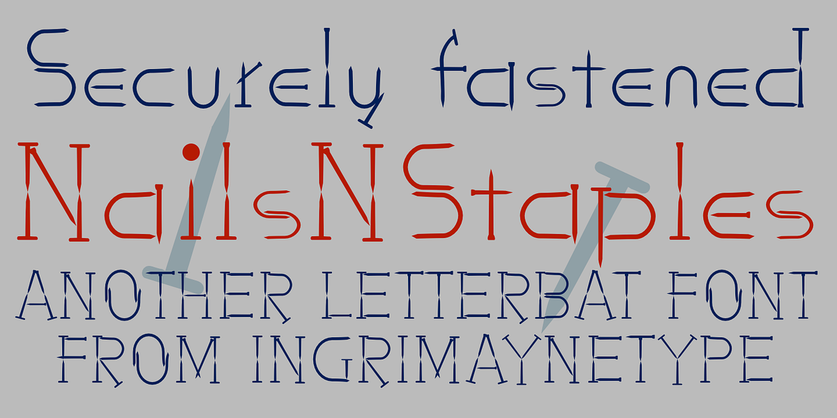 NailsNStaples, a Font by Ingrimayne Type (Photo 2 of 6)