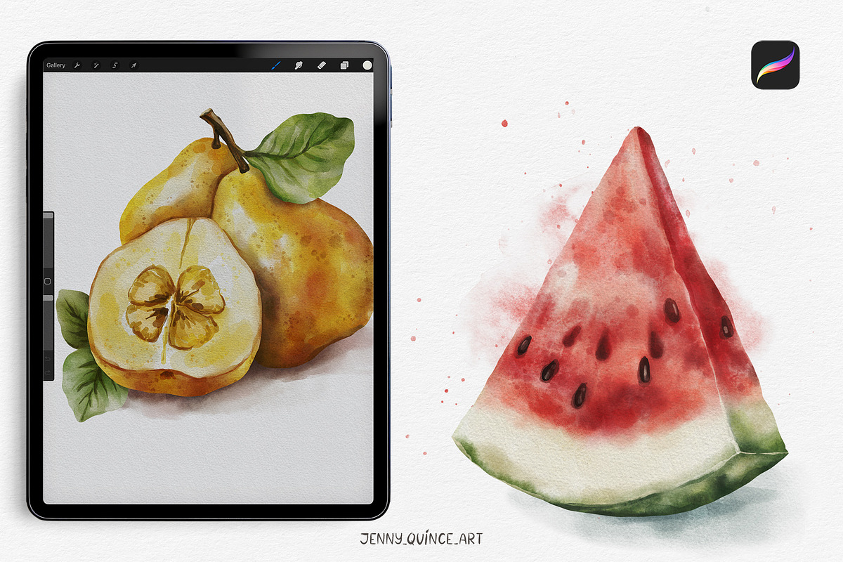 Procreate Brushes-Watercolor brushes, a Brush Add-On by Jenny Quince (Photo 3 of 12)