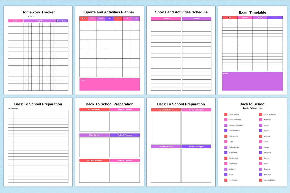 2026 Back To School Planner Canva, a Stationery Template by Shumaya (Photo 4 of 7)