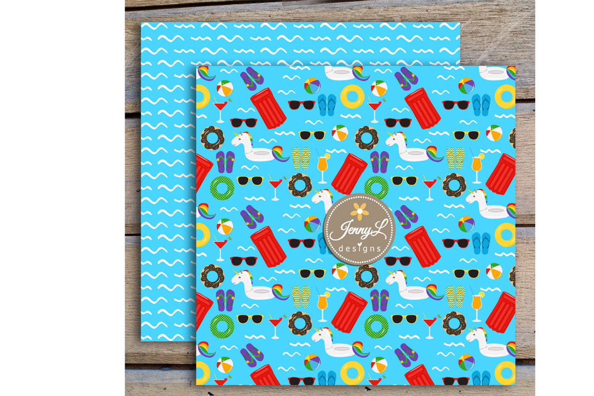 Pool Digital Paper & Clipart, a Pattern Graphic by JennyL Designs (Photo 5 of 5)