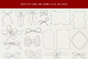 Flowers and Bows graphic line art, a Decorative Illustration by Nataly_is_Drawing (Thumbnail 7 of 11)
