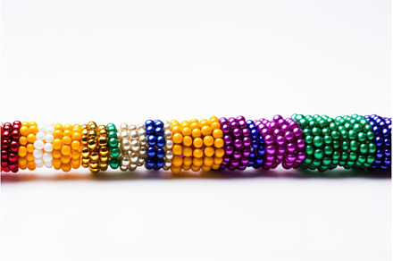 Colorful pearl necklace forming a, a Person Photo by Ylivdesign