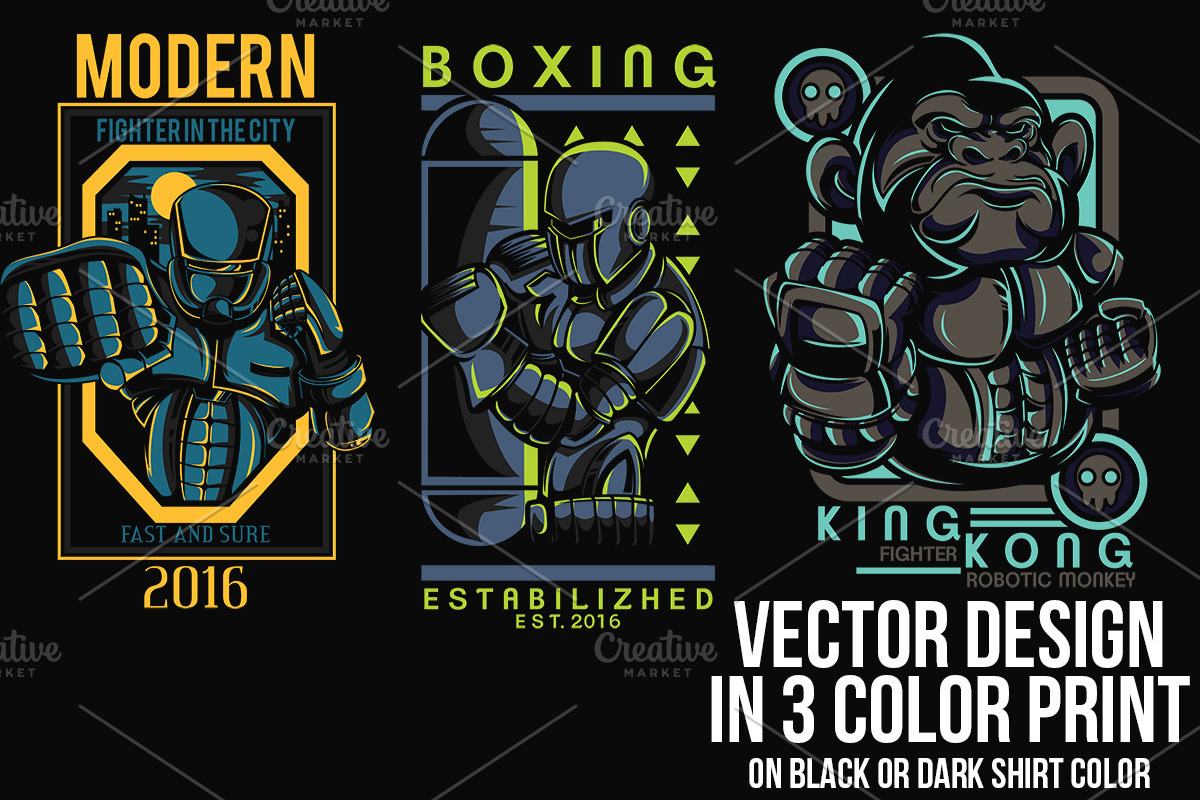 Boxing Bundle Illustration, an Illustration by badsyxn