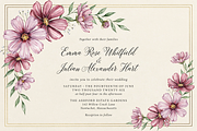 Cosmos Watercolor Floral Clipart, a Decorative Illustration by ForhadGFX (Thumbnail 1 of 15)