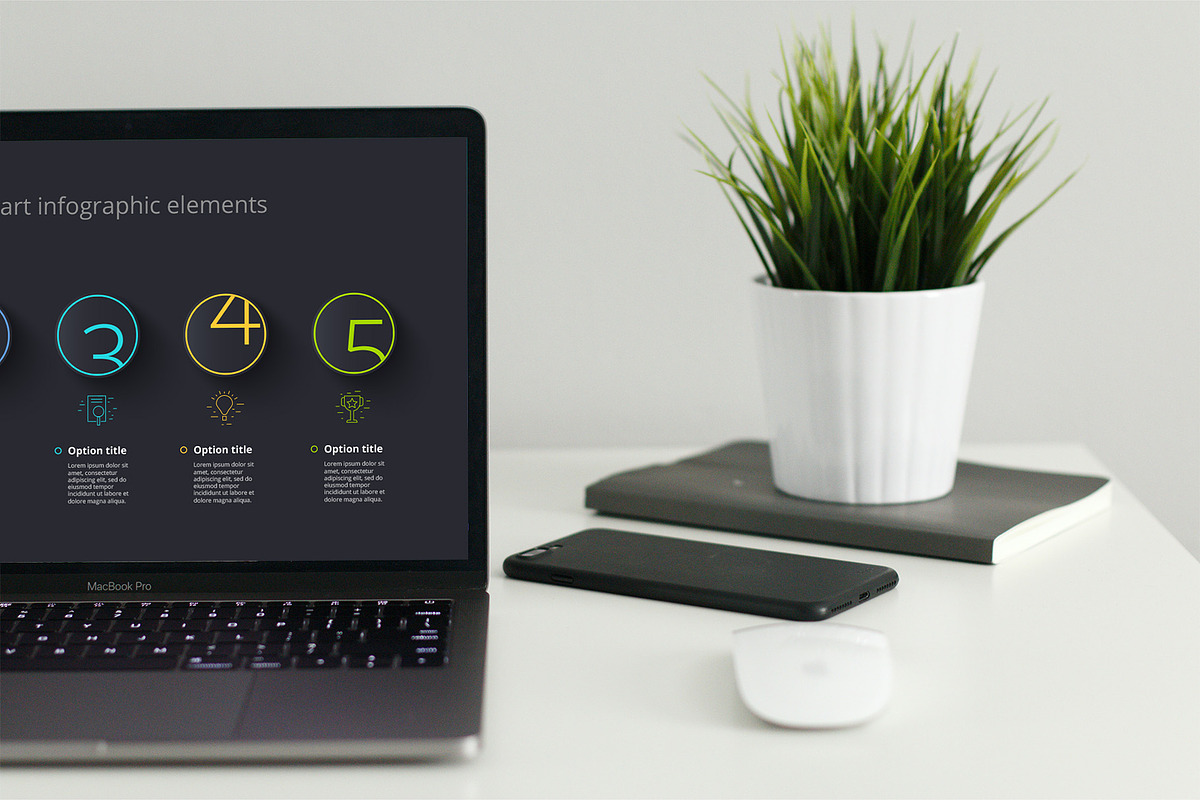 Dark Process Infographic Templates, a Presentation Template by Grafvish (Photo 2 of 6)