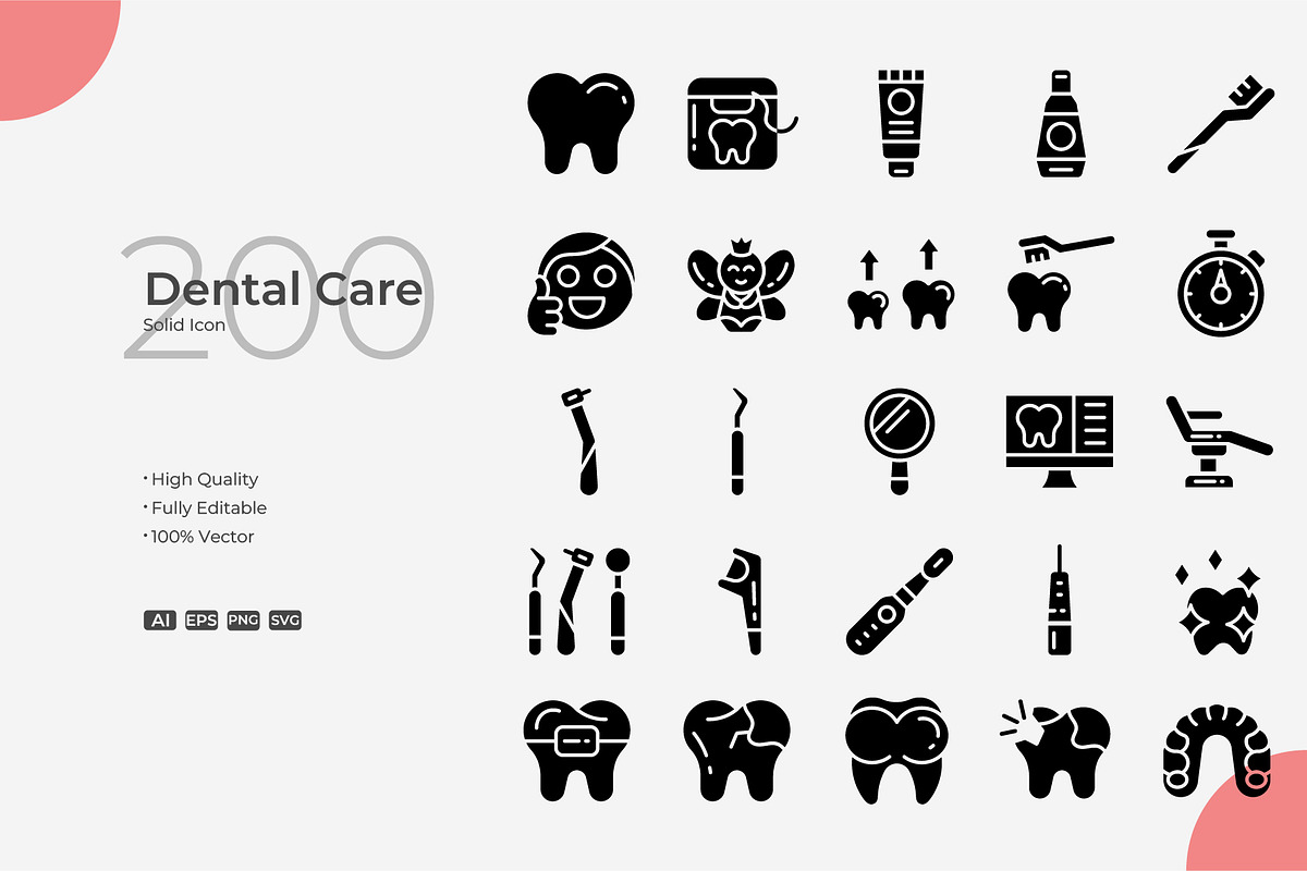 Dental Care Solid Icons, an Icon by Bloodline