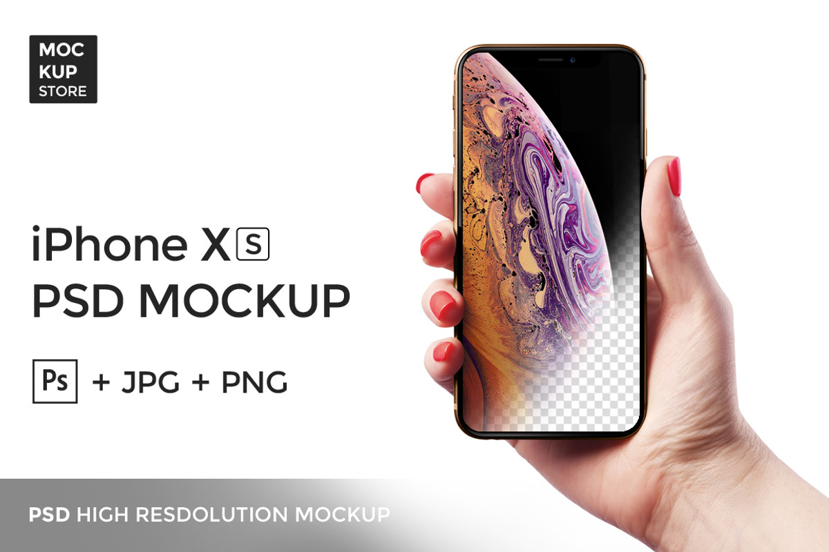 iPhone XS Mockup, an iPhone Mockup by Mockup Store (Photo 1 of 3)