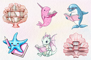 Undersea Reading Clipart, an Illustration by CreationArt (Thumbnail 8 of 9)