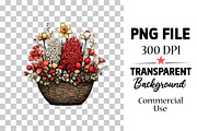 Spring Flower Basket Clipart, an Illustration by Watercolor design (Thumbnail 5 of 6)